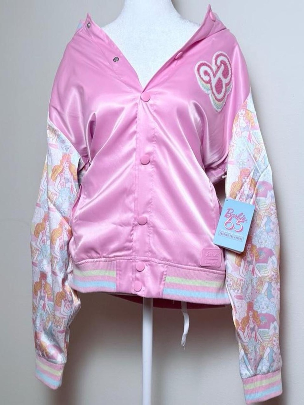 Loungefly barbie 65th anniversary bomber jacket